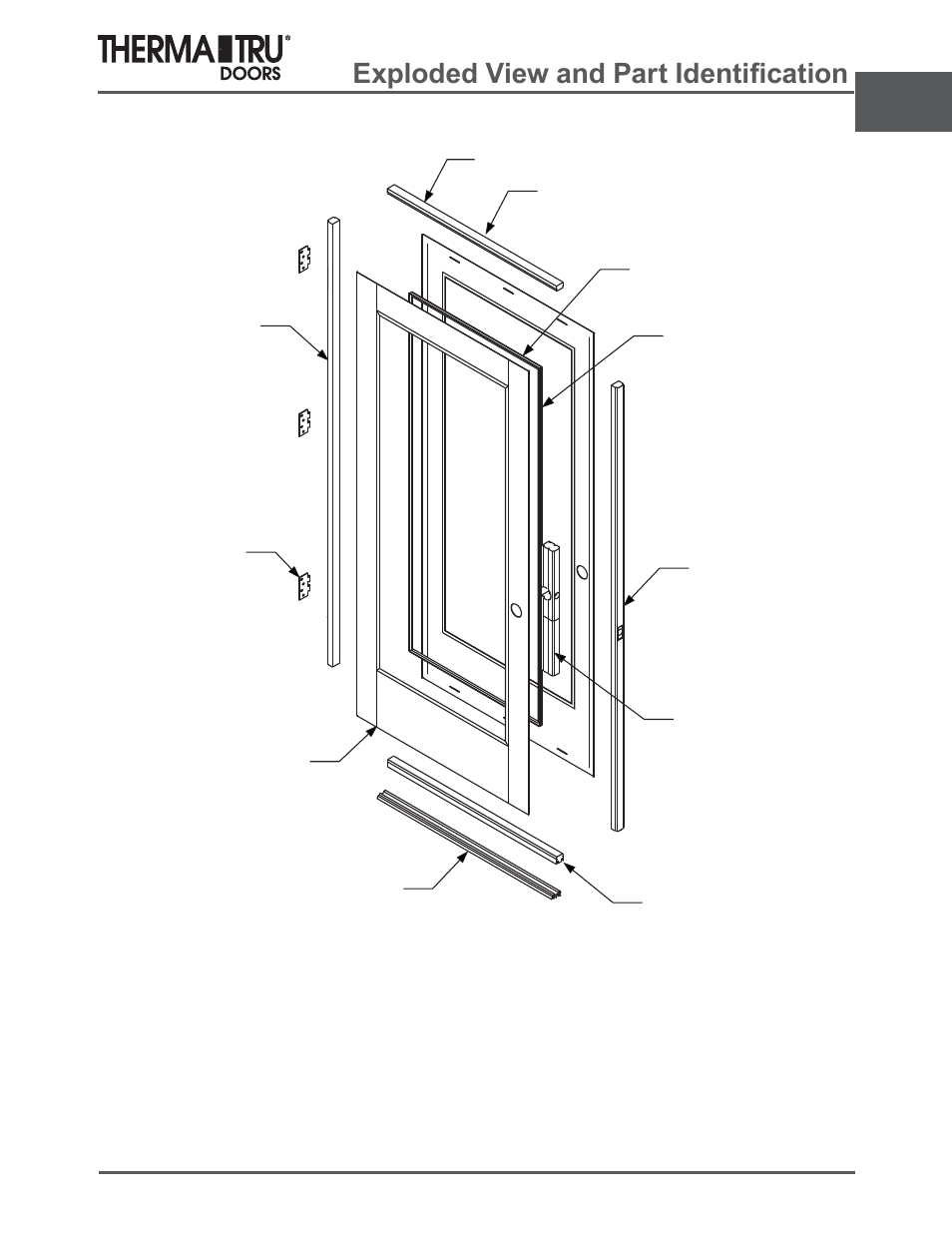Flush-glazed fiber-classic/smooth-star, Sorghg9lhzdqg3duw,ghqwl¿fdwlrq | Therma-Tru ARCH 2 Architectural Details - U1 Revised User Manual | Page 19 / 98