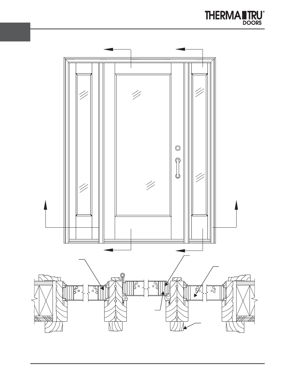 Smooth-star flush-glazed door | Therma-Tru ARCH 2 Architectural Details - U1 Revised User Manual | Page 78 / 98