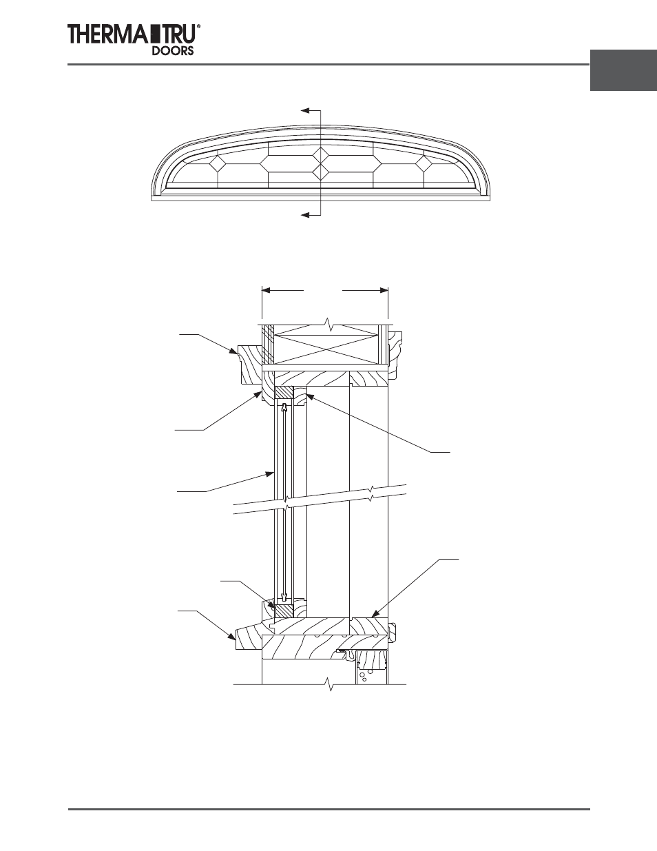 Elliptical transom | Therma-Tru ARCH 2 Architectural Details - U1 Revised User Manual | Page 95 / 98