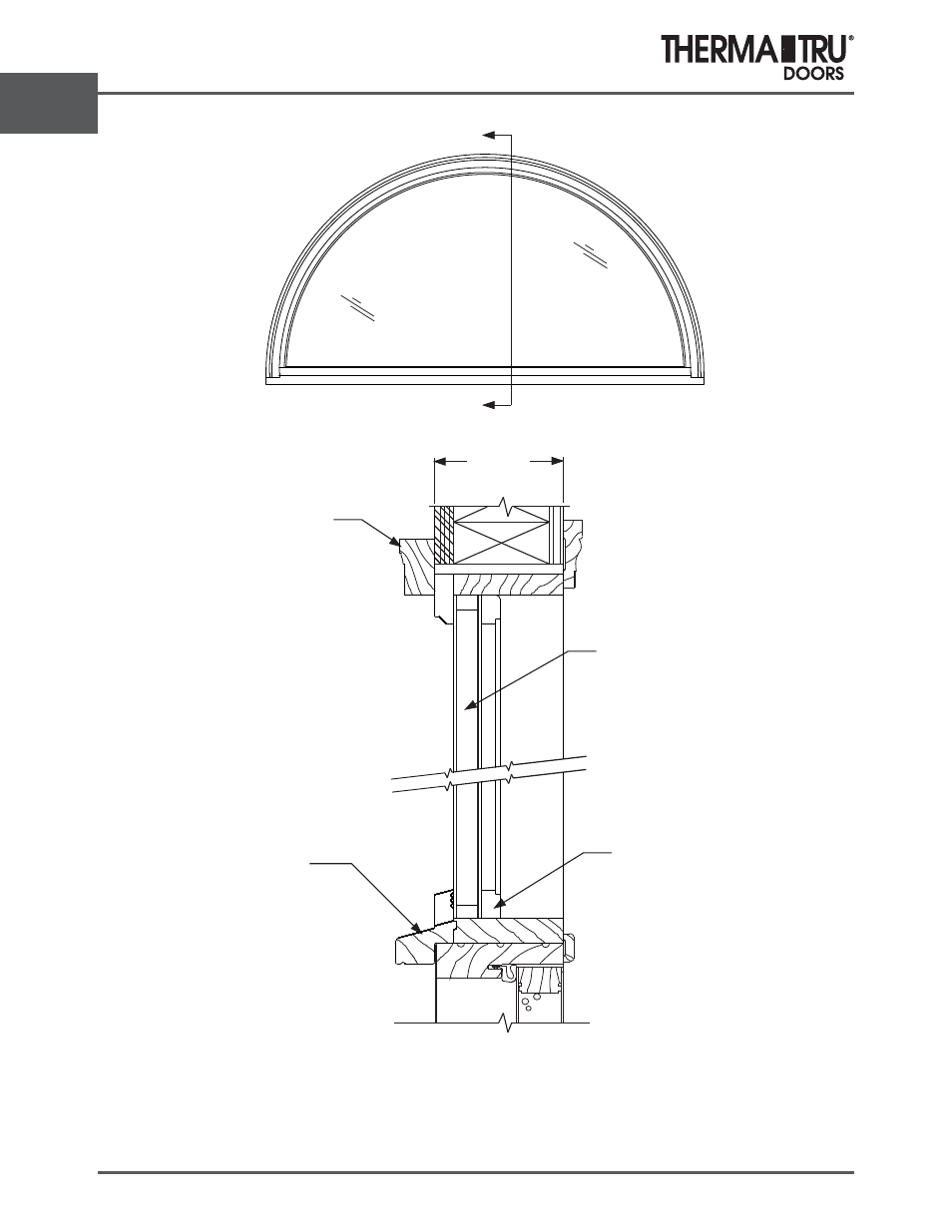 Half round transom | Therma-Tru ARCH 2 Architectural Details - U1 Revised User Manual | Page 96 / 98