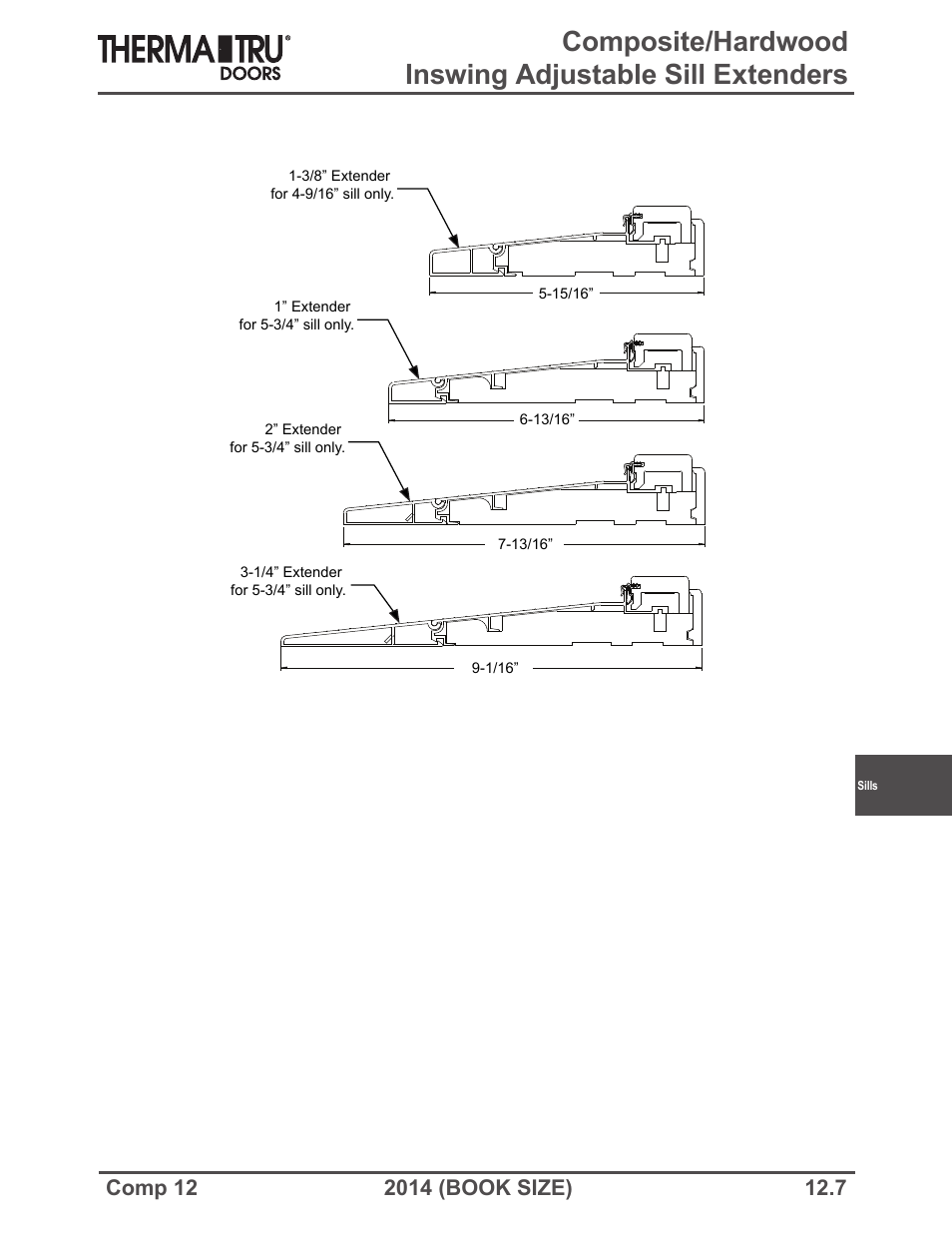 Therma-Tru COMP 12 Sills - Book Size User Manual | Page 7 / 23