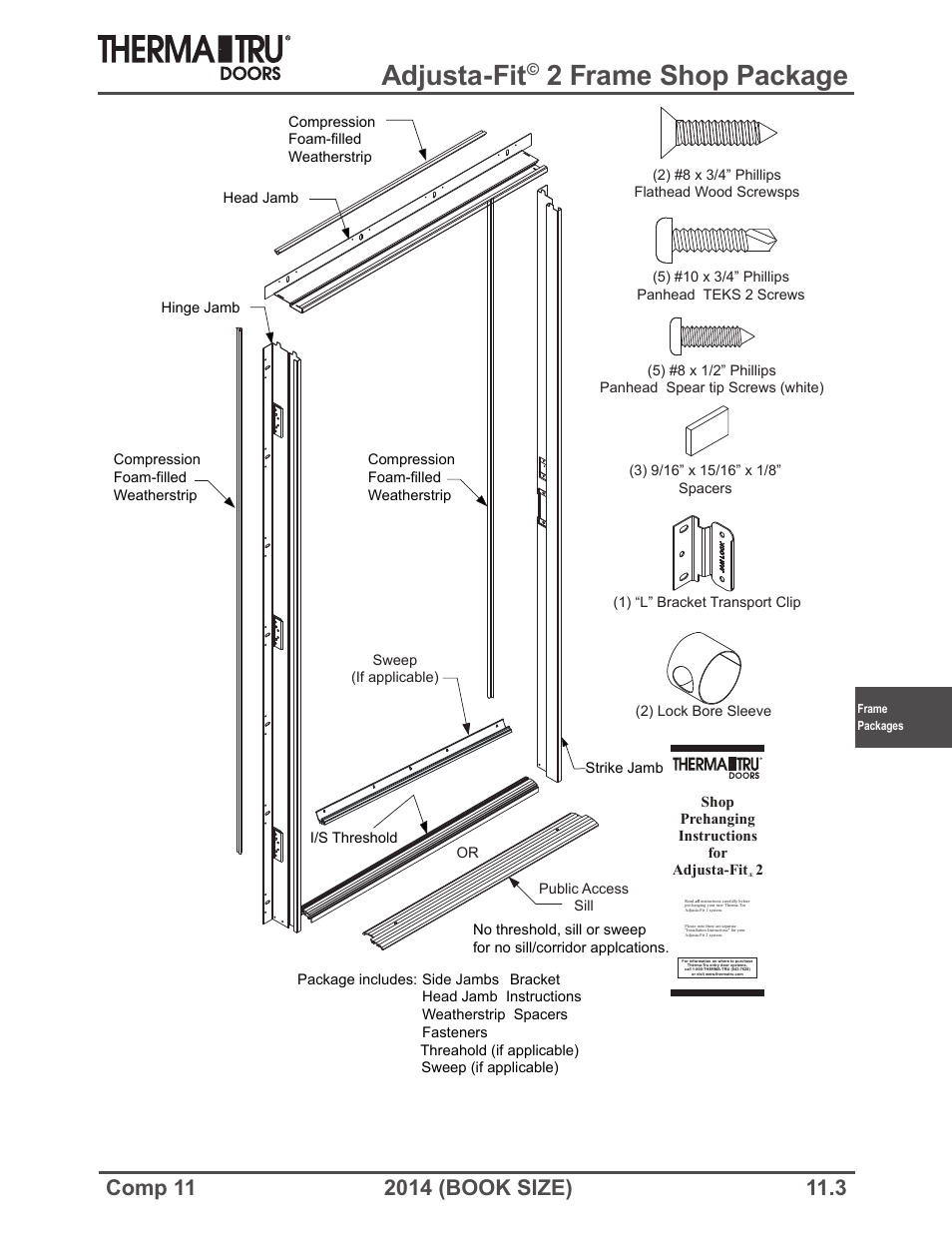 Adjusta-fit, 2 frame shop package | Therma-Tru COMP 11 Frame Packages - Book Size User Manual | Page 3 / 4