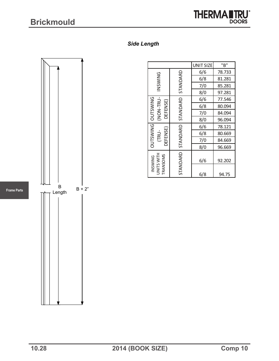 Brickmould | Therma-Tru COMP 10 Frame Parts - Book Size User Manual | Page 28 / 34