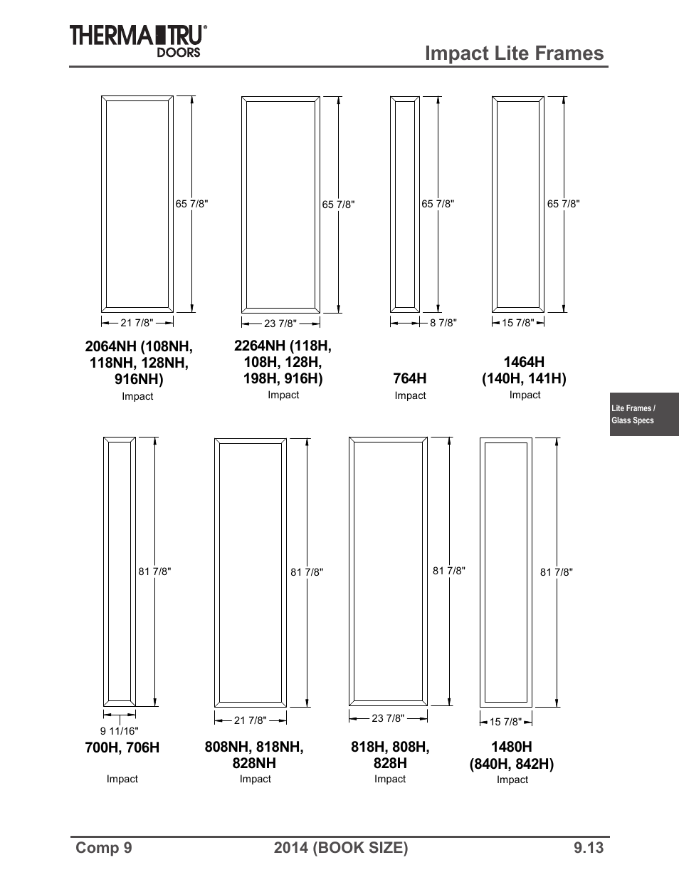 Impact lite frames | Therma-Tru COMP 9 Lite Frames and Glass Specifications - Book Size User Manual | Page 13 / 24