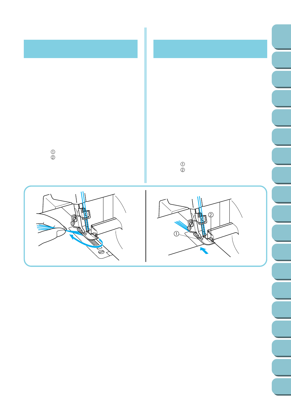 Ch10_sewing, To start sewing, Sewing | Chapter, Costura, Para empezar a coser | Brother UM 103D User Manual | Page 42 / 68