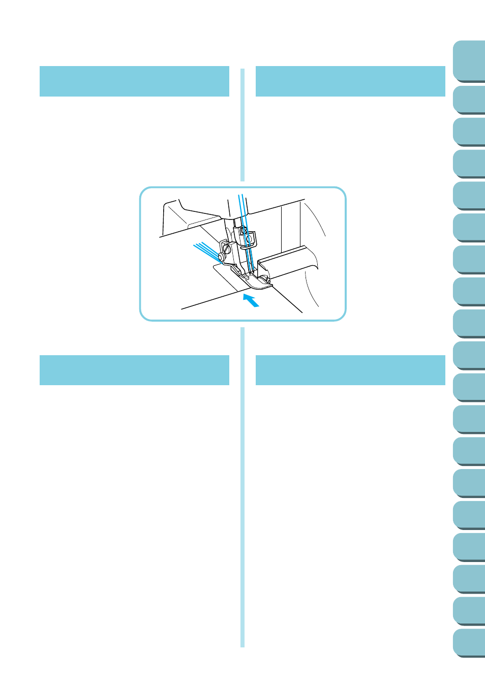 To sew heavy materials, To sew fine materials, To sew heavy materials to sew fine materials | Para coser tejidos gruesos, Para coser tejidos finos, 18 to sew heavy materials | Brother UM 103D User Manual | Page 44 / 68