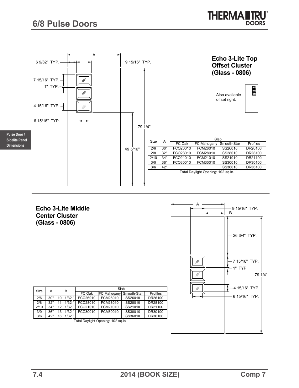 6/8 pulse doors | Therma-Tru COMP 7 Pulse Doors and Sidelites - Book Size User Manual | Page 4 / 20