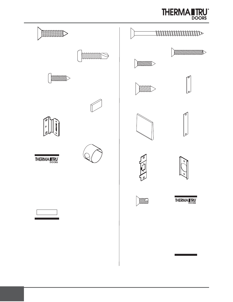 Steel frame parts | Therma-Tru COMP 18 Replacement Parts - U1 Revised User Manual | Page 10 / 14