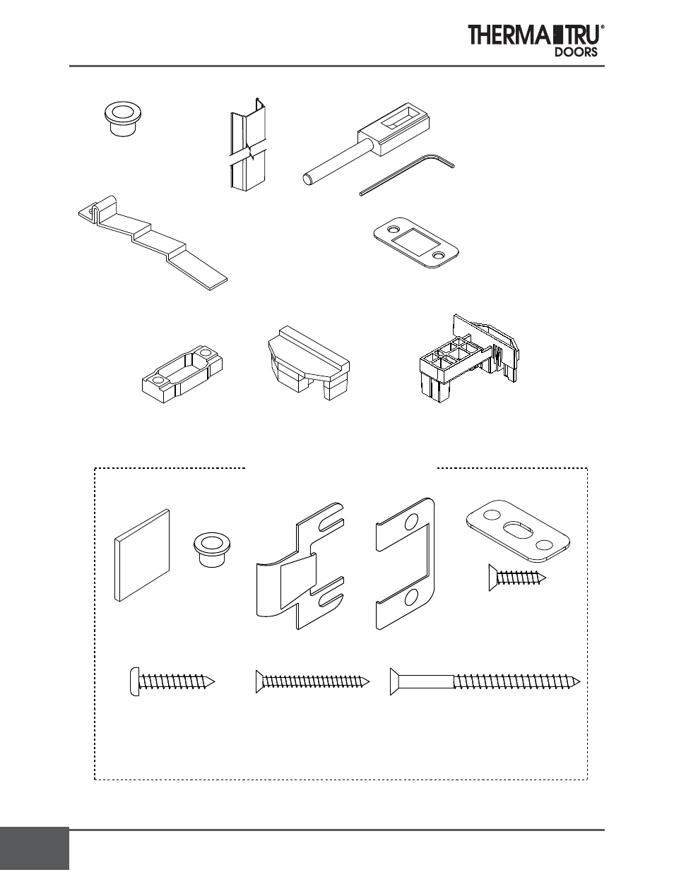 Stainable & standard astragal parts | Therma-Tru COMP 18 Replacement Parts - U1 Revised User Manual | Page 12 / 14