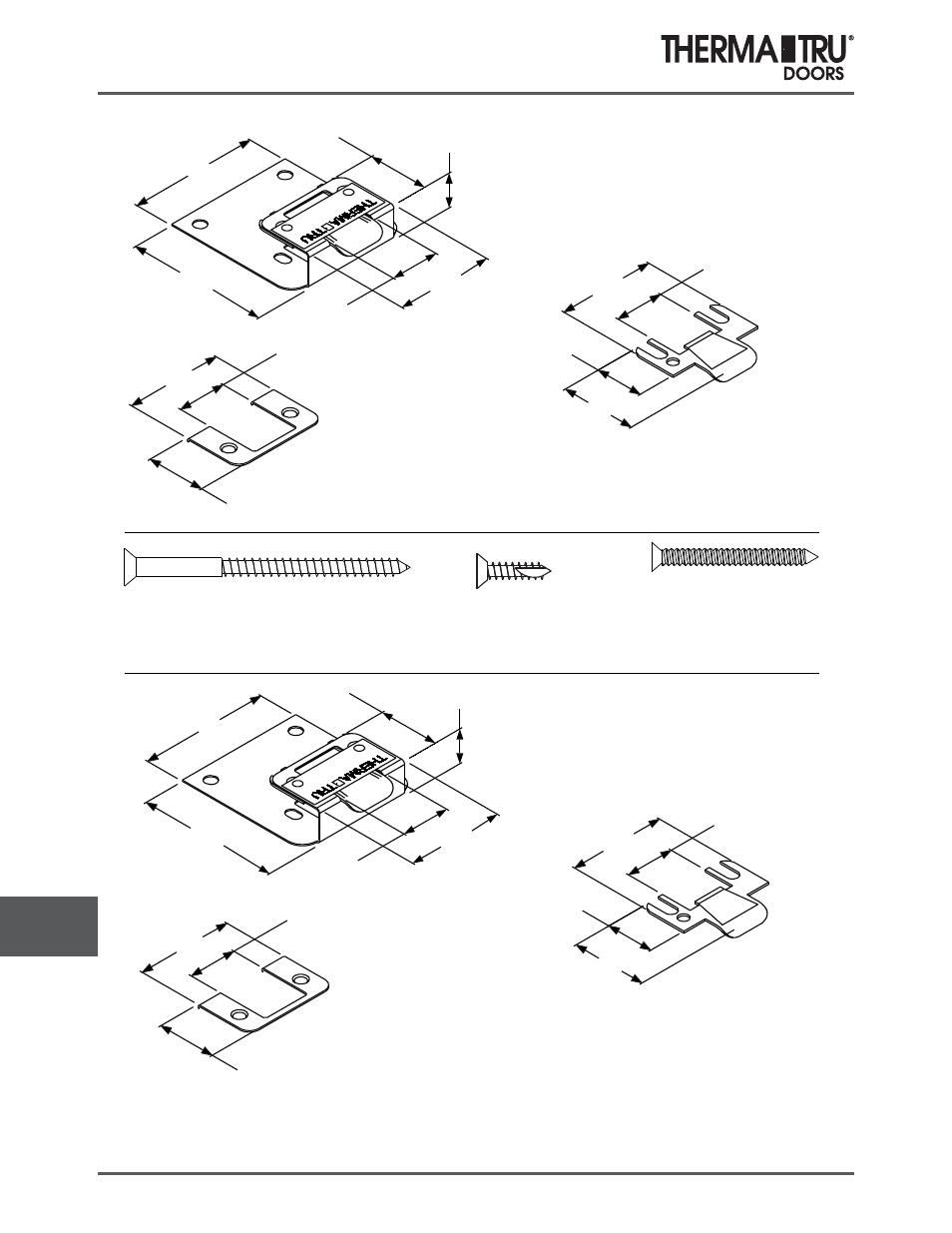 Strike plates | Therma-Tru COMP 14 Hardware - U1 Revised User Manual | Page 12 / 26