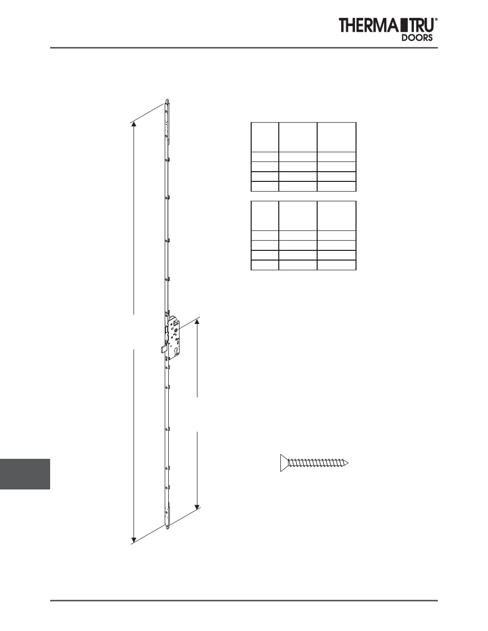 Multi-point lock - gears & extensions | Therma-Tru COMP 14 Hardware - U1 Revised User Manual | Page 16 / 26