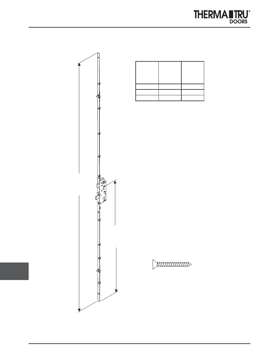 Multi-point lock - gears & extensions | Therma-Tru COMP 14 Hardware - U1 Revised User Manual | Page 18 / 26