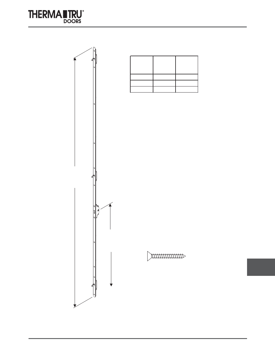 Multi-point lock - gears & extensions | Therma-Tru COMP 14 Hardware - U1 Revised User Manual | Page 19 / 26
