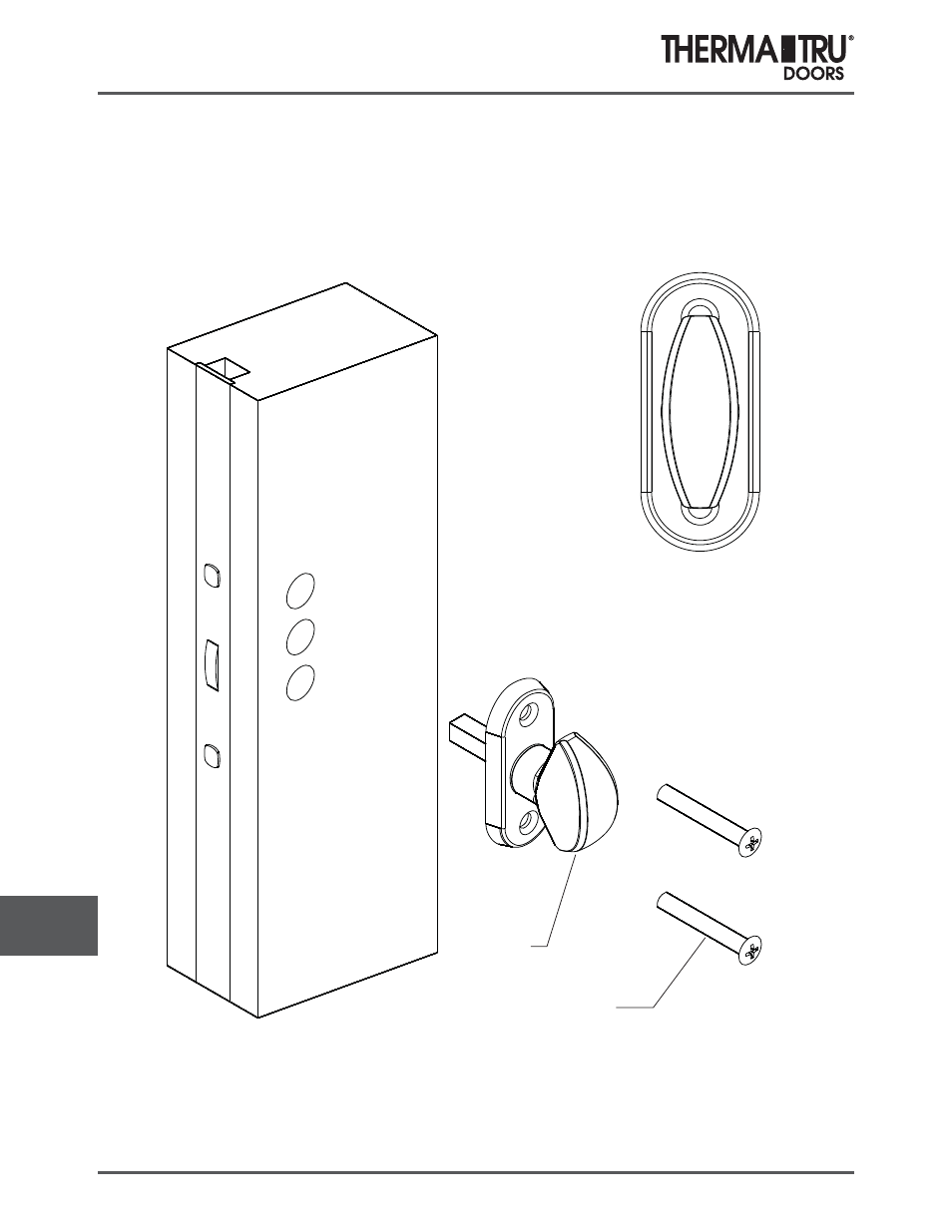 Multi-point lock handle / trim, Vented sidelite | Therma-Tru COMP 14 Hardware - U1 Revised User Manual | Page 22 / 26