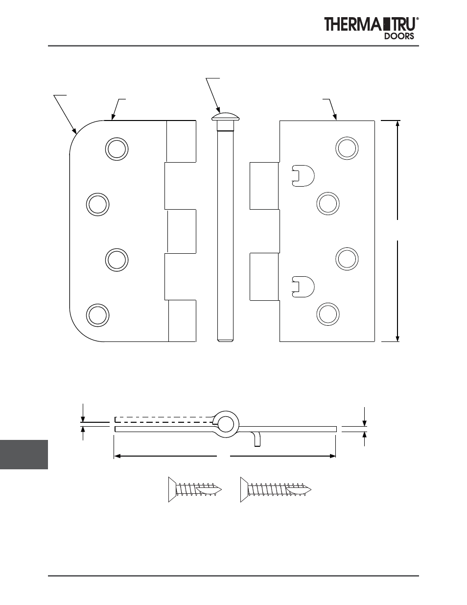 Standard self-aligning hinge | Therma-Tru COMP 14 Hardware - U1 Revised User Manual | Page 4 / 26