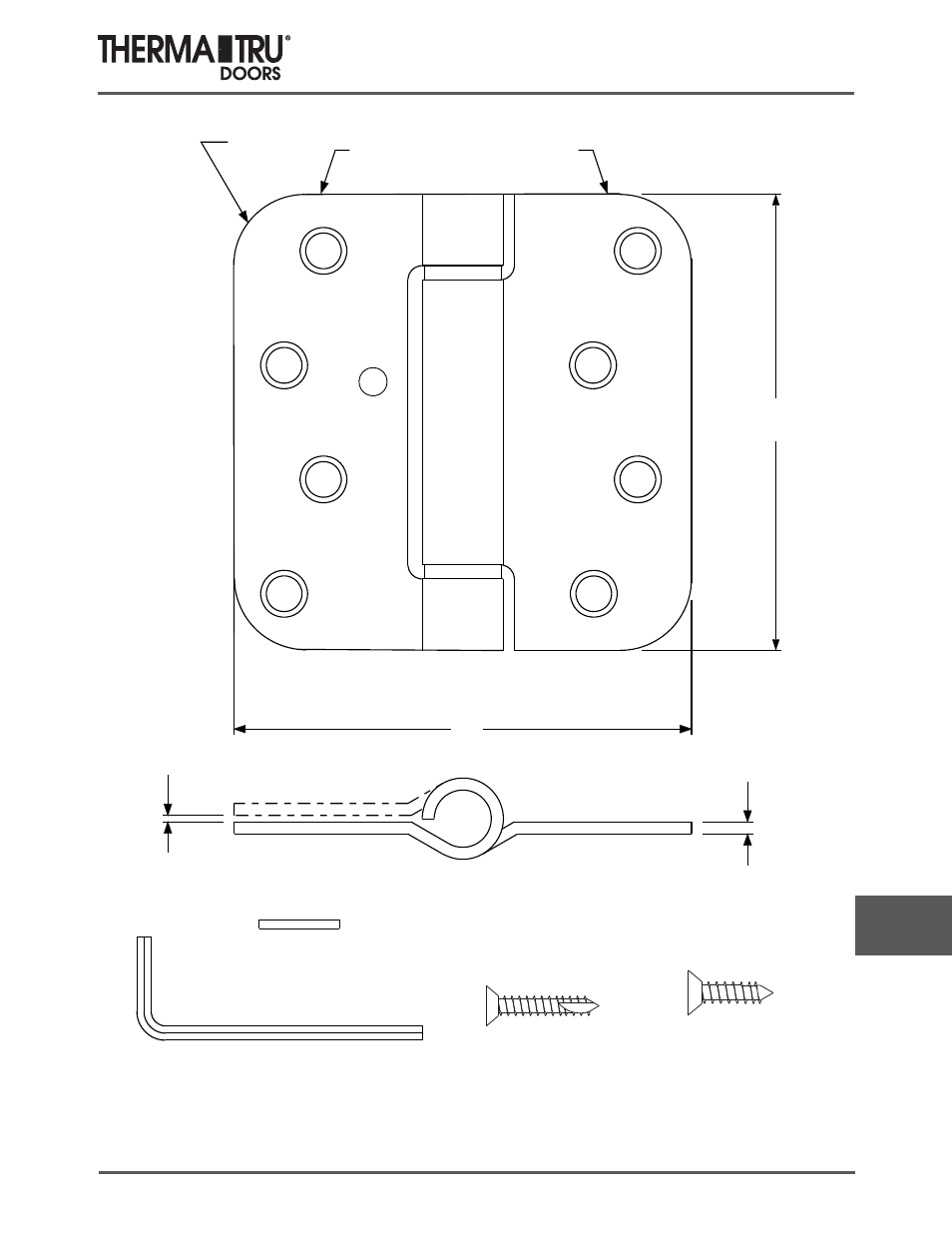 Ul listed spring hinge | Therma-Tru COMP 14 Hardware - U1 Revised User Manual | Page 7 / 26