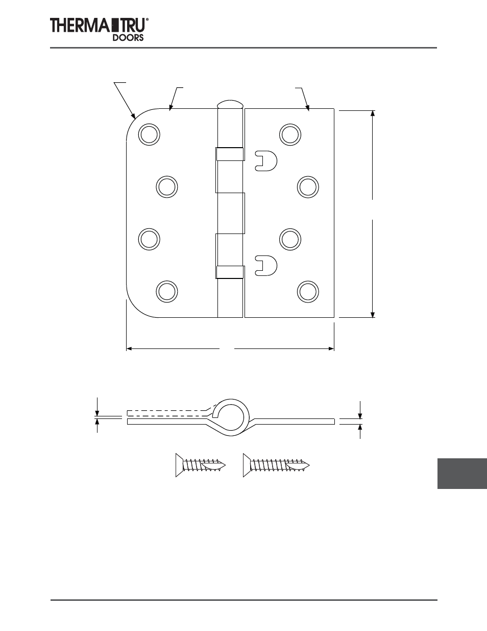 Ball bearing hinge | Therma-Tru COMP 14 Hardware - U1 Revised User Manual | Page 9 / 26