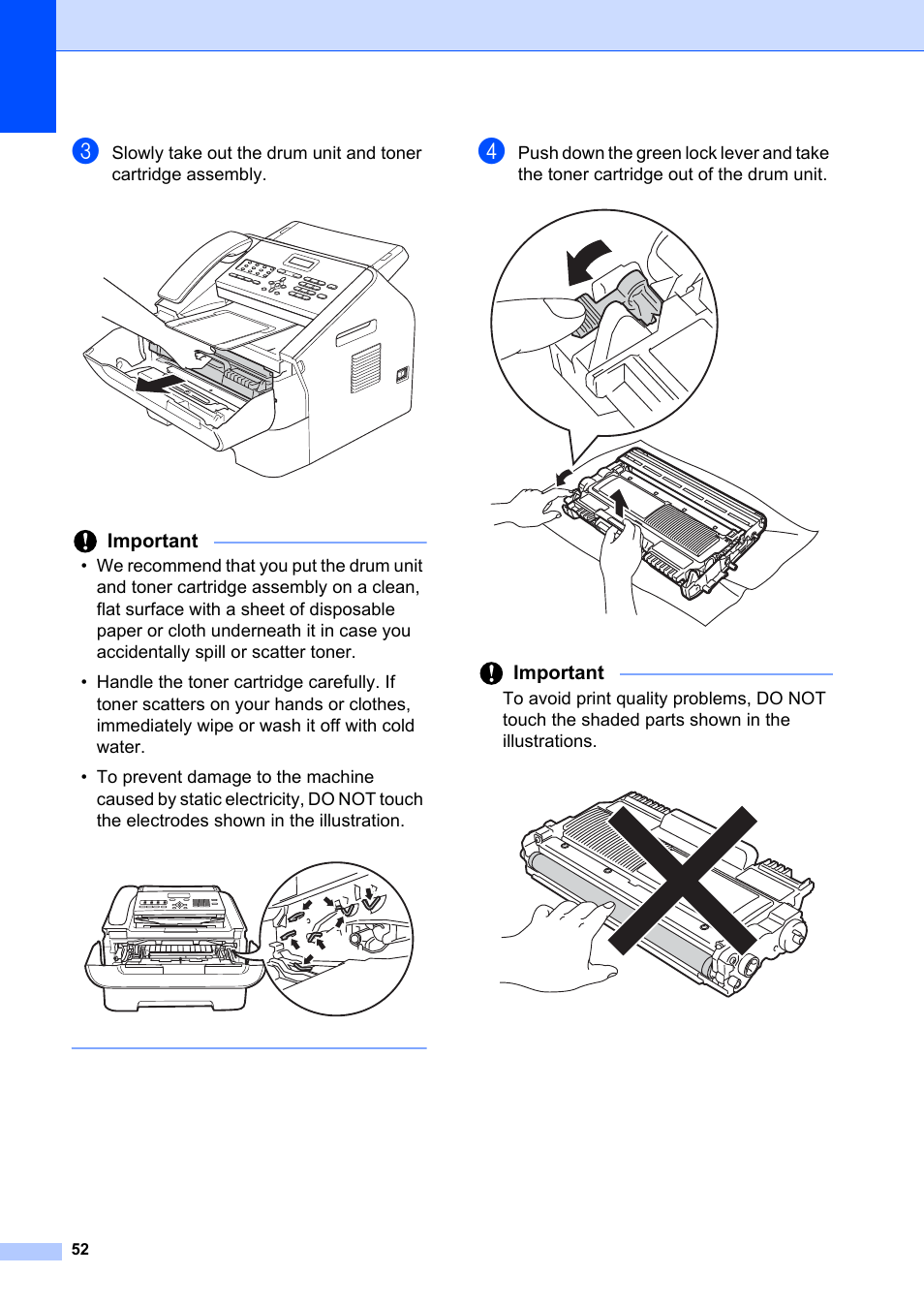 Important | Brother FAX-2840 User Manual | Page 58 / 72