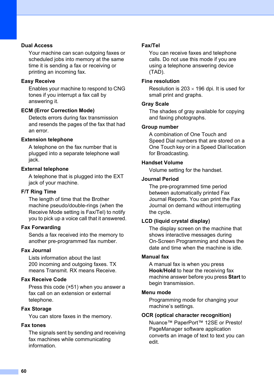 Brother FAX-2840 User Manual | Page 66 / 72