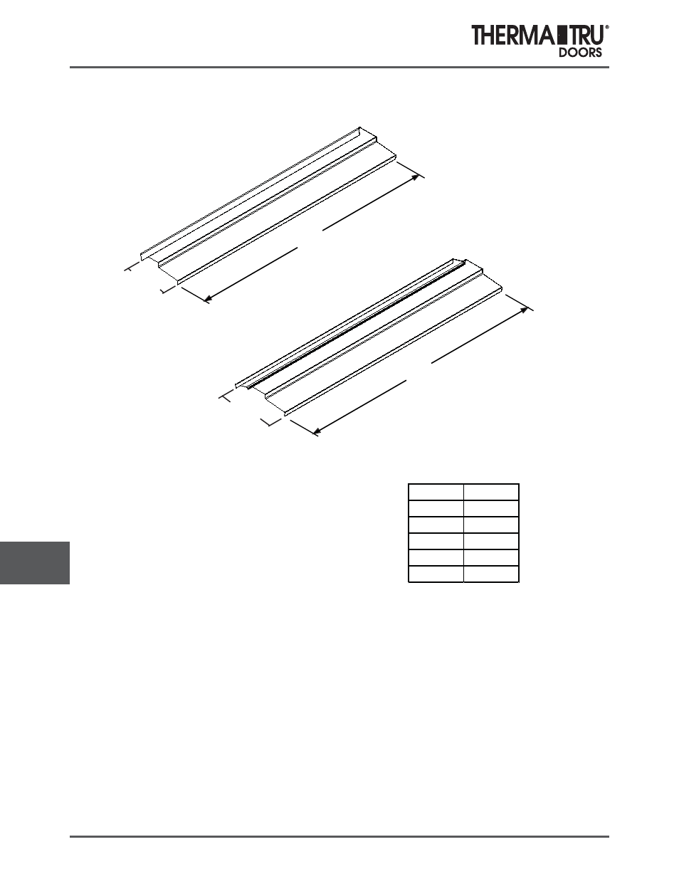 Outswing sill cover | Therma-Tru COMP 12 Sills - U1 Revised User Manual | Page 20 / 21