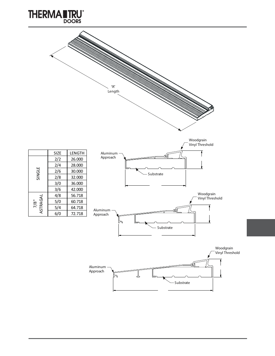 Basic fixed sill | Therma-Tru COMP 12 Sills - U1 Revised User Manual | Page 3 / 21