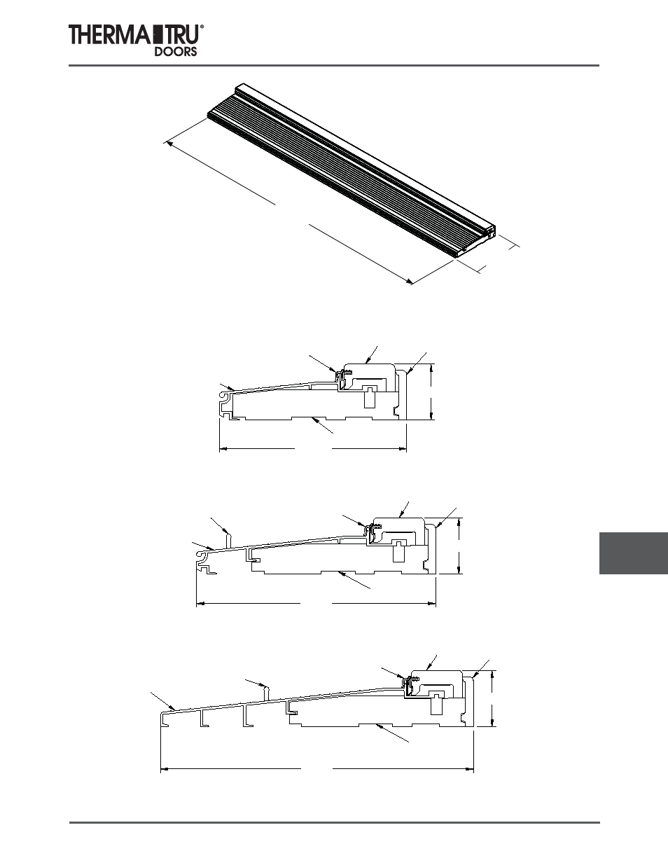 Composite/hardwood inswing adjustable sill | Therma-Tru COMP 12 Sills - U1 Revised User Manual | Page 5 / 21