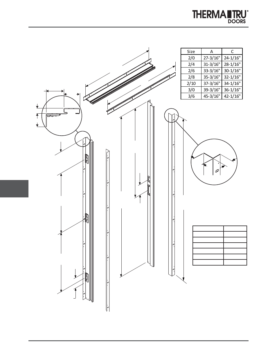Undersize adjusta-fit, 2 - inswing | Therma-Tru COMP 10 Frame Parts - U1 Revised User Manual | Page 30 / 32