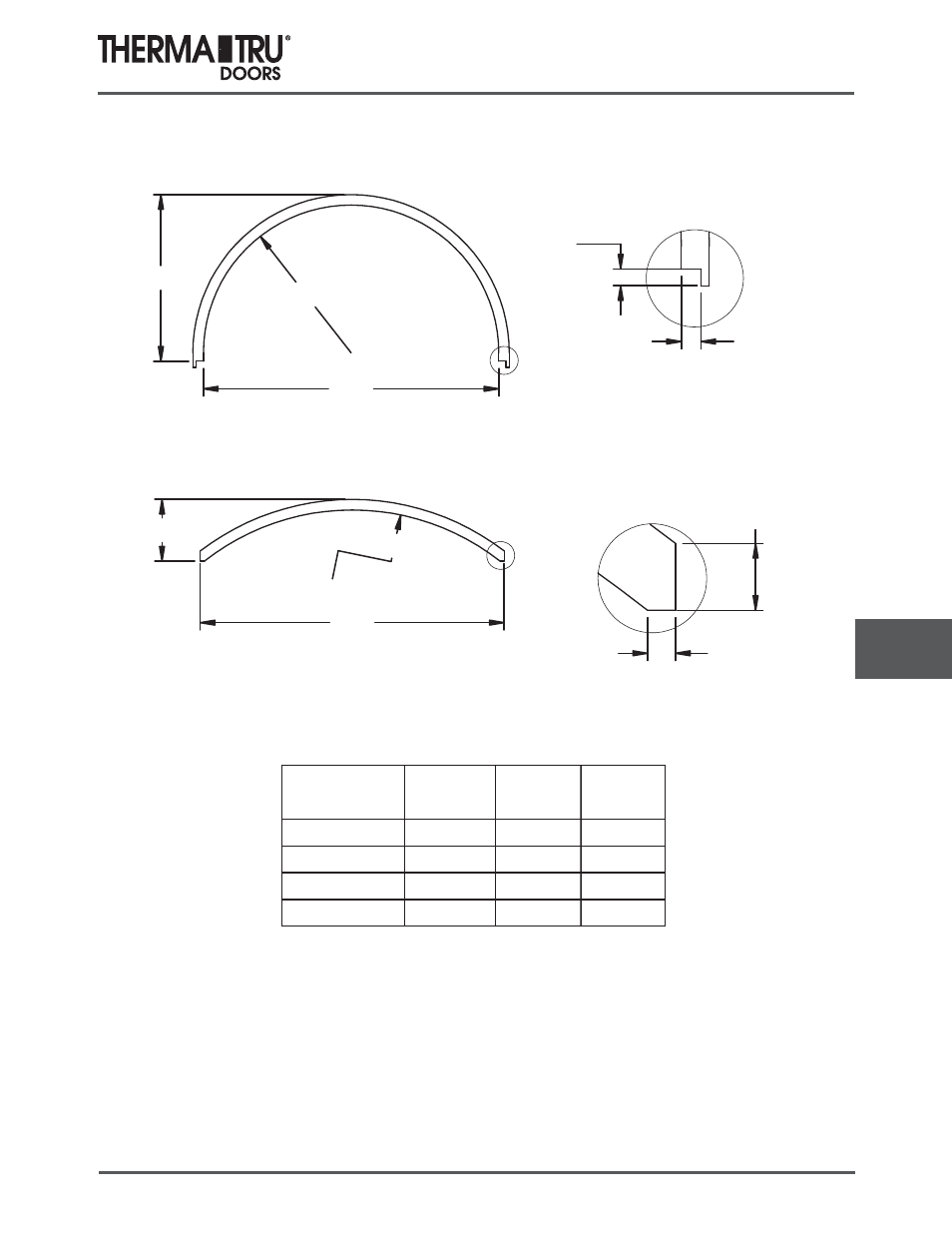 Arch & radius head jambs | Therma-Tru COMP 10 Frame Parts - U1 Revised User Manual | Page 5 / 32