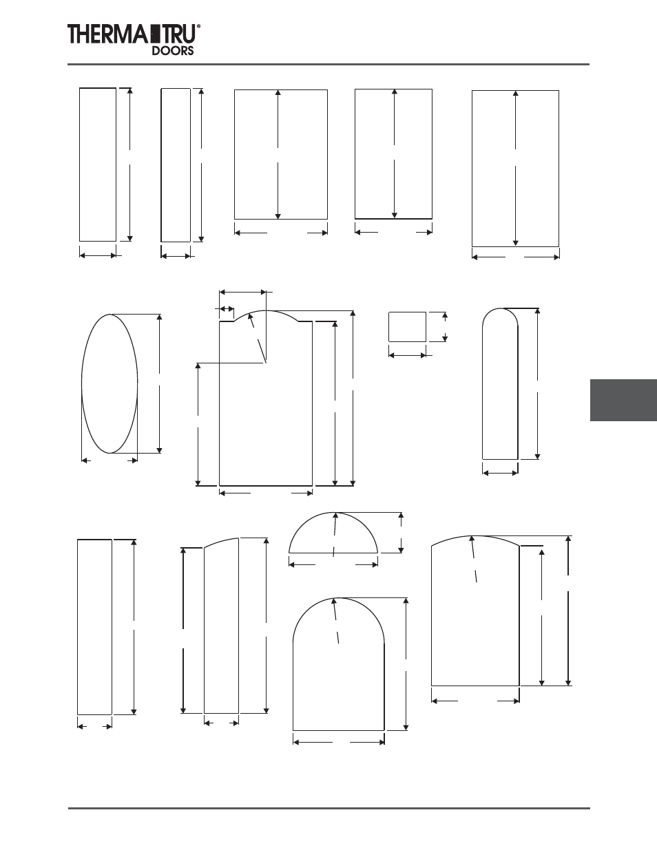 Classic-craft doorlite glass sizes, 743sl, 1051a | Therma-Tru COMP 9 Lite Frames and Glass Specs - U1 Revised User Manual | Page 19 / 24