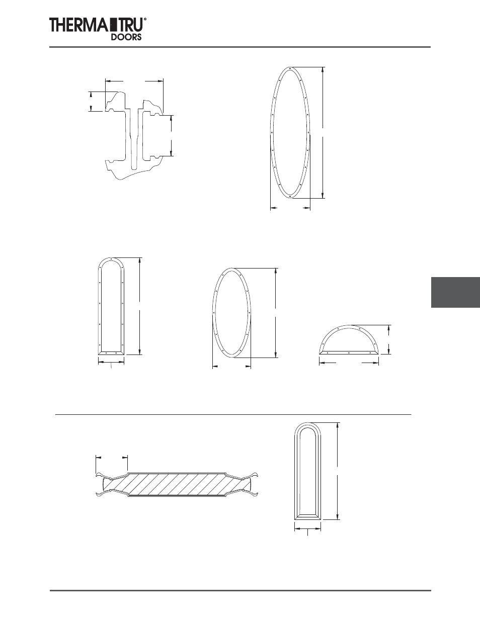Decorative raised panels, Classic-craft lite frames & panels | Therma-Tru COMP 9 Lite Frames and Glass Specs - U1 Revised User Manual | Page 5 / 24