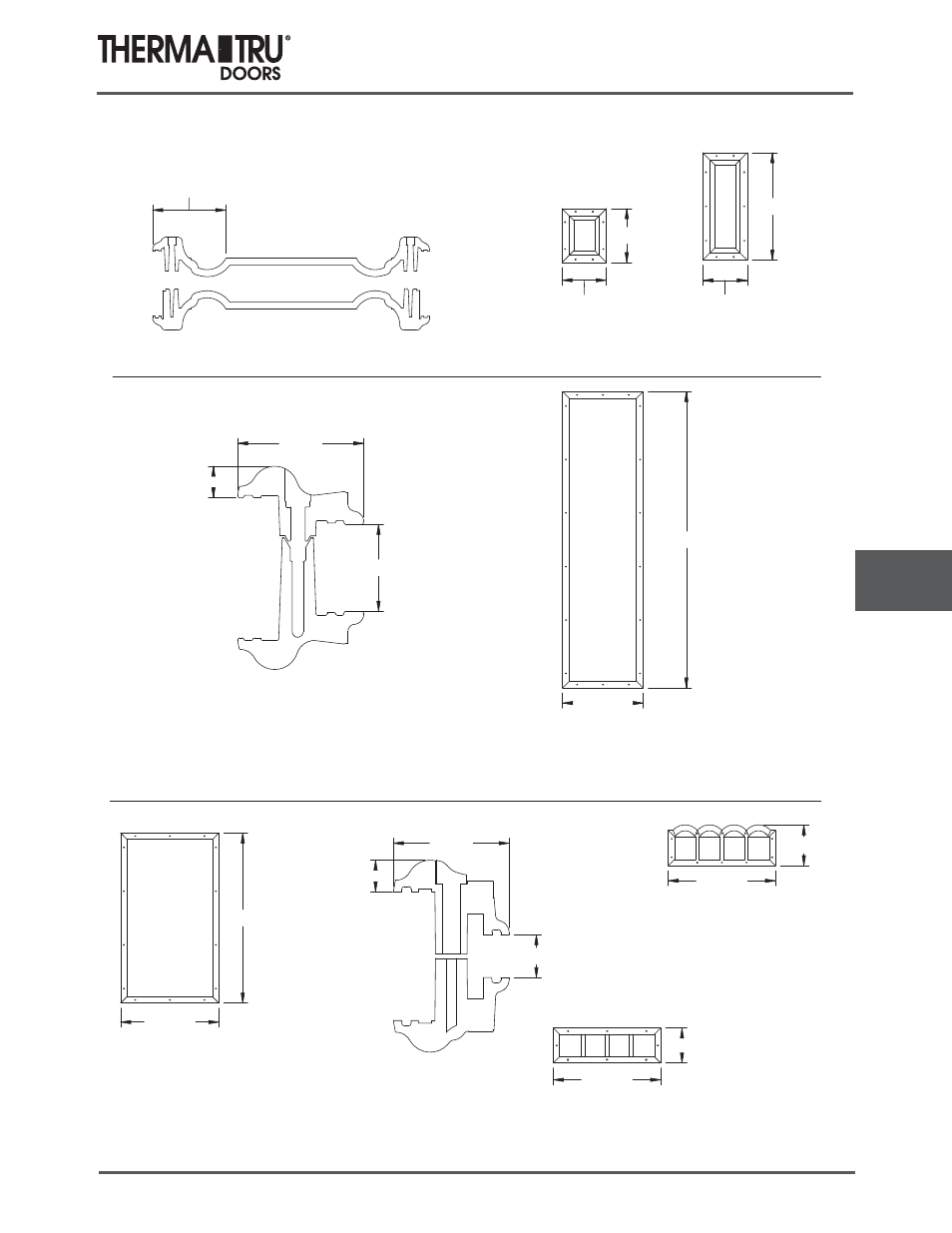 Decorative panels, Frame profile | Therma-Tru COMP 9 Lite Frames and Glass Specs - U1 Revised User Manual | Page 9 / 24