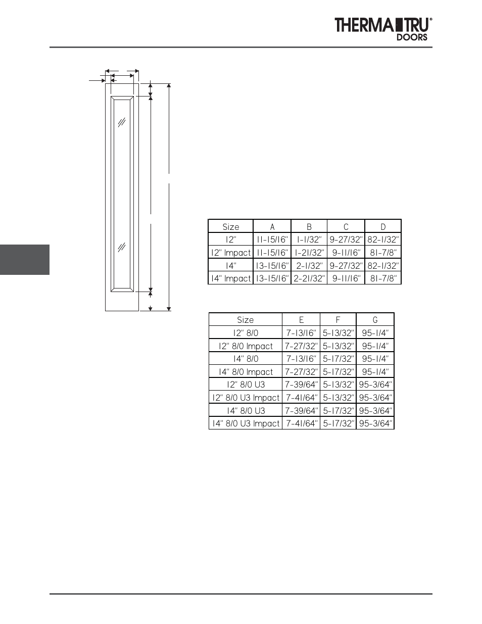 8/0 smooth-star sidelites | Therma-Tru COMP 8 Sidelite Panel Dimensions - U1 Revised User Manual | Page 28 / 32