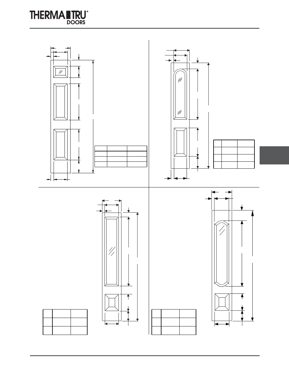 6/8 steel sidelites | Therma-Tru COMP 8 Sidelite Panel Dimensions - U1 Revised User Manual | Page 31 / 32