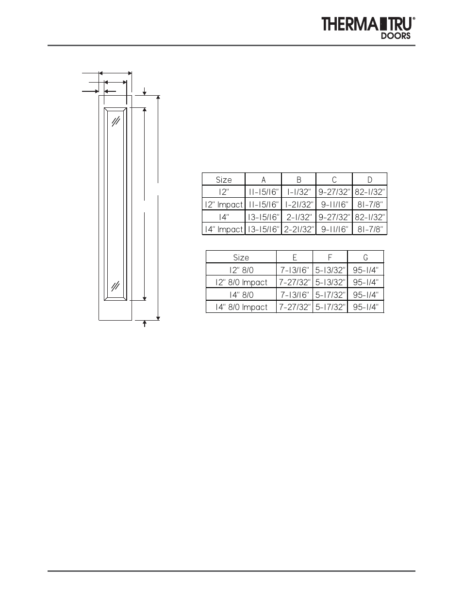 8/0 steel sidelites | Therma-Tru COMP 8 Sidelite Panel Dimensions - U1 Revised User Manual | Page 32 / 32
