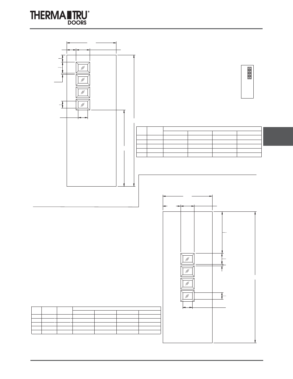 8/0 pulse doors | Therma-Tru COMP 7 Pulse Door Sidelite Panel Dimensions - U1 Revised User Manual | Page 11 / 20