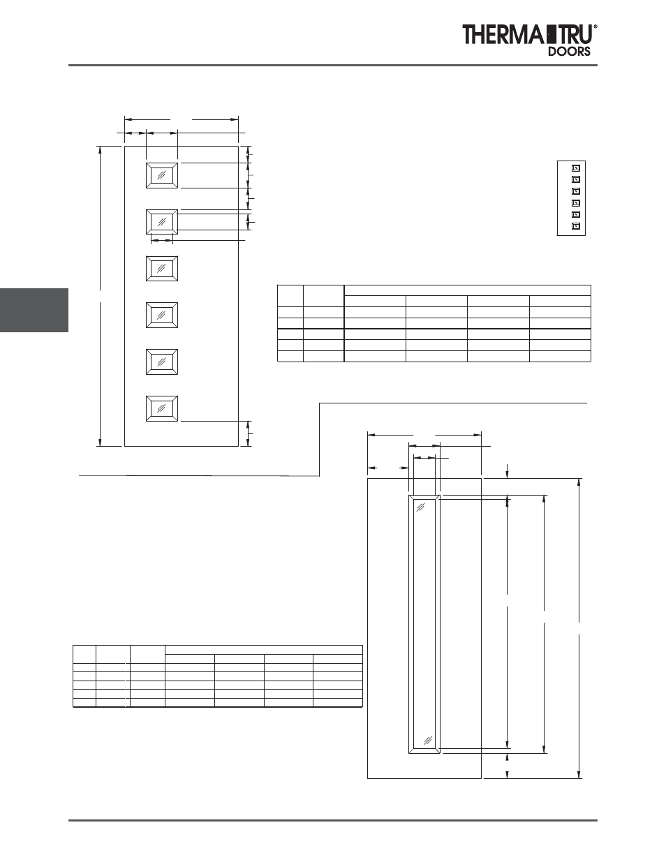 8/0 pulse doors | Therma-Tru COMP 7 Pulse Door Sidelite Panel Dimensions - U1 Revised User Manual | Page 14 / 20