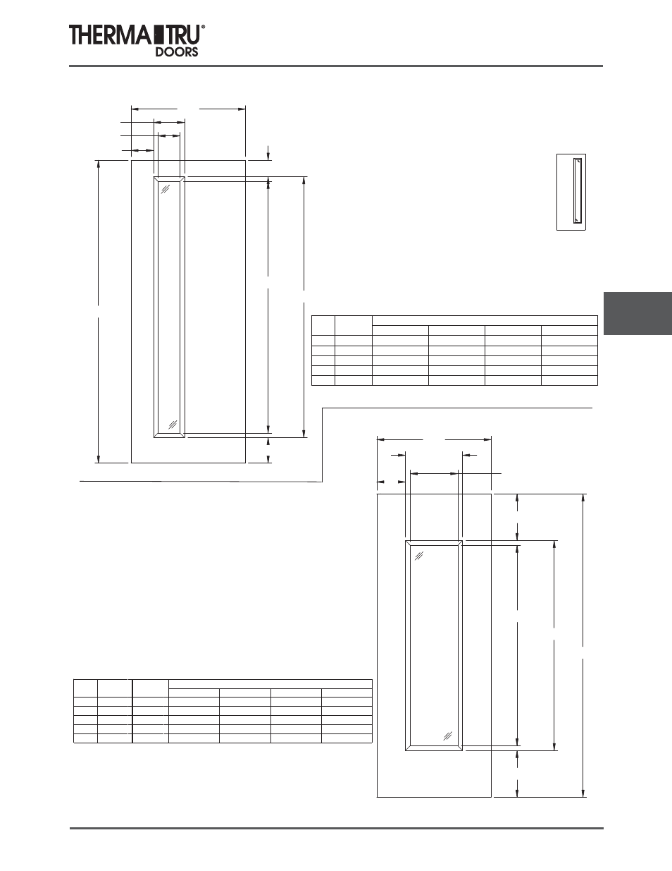 8/0 pulse doors | Therma-Tru COMP 7 Pulse Door Sidelite Panel Dimensions - U1 Revised User Manual | Page 15 / 20