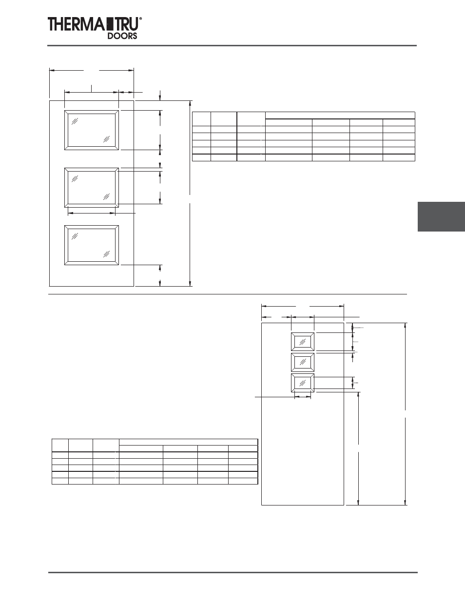 6/8 pulse doors | Therma-Tru COMP 7 Pulse Door Sidelite Panel Dimensions - U1 Revised User Manual | Page 3 / 20