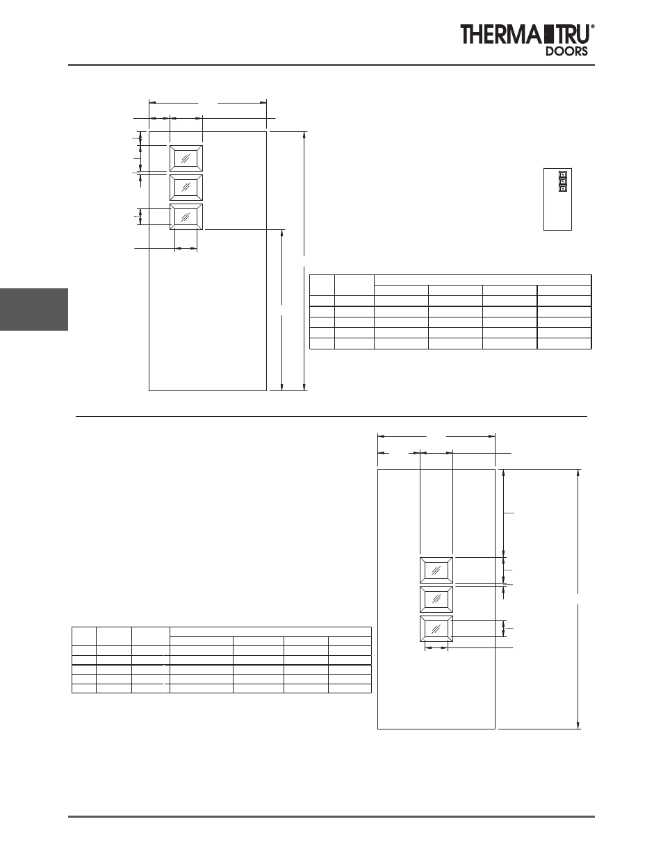 6/8 pulse doors | Therma-Tru COMP 7 Pulse Door Sidelite Panel Dimensions - U1 Revised User Manual | Page 4 / 20