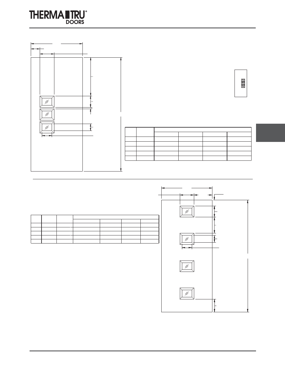 6/8 pulse doors | Therma-Tru COMP 7 Pulse Door Sidelite Panel Dimensions - U1 Revised User Manual | Page 5 / 20