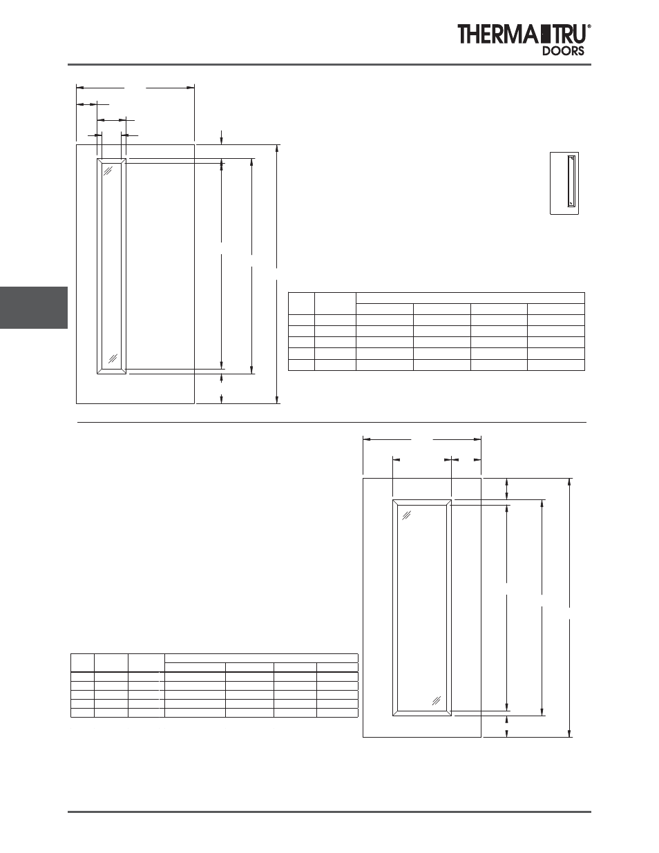 6/8 pulse doors, Linea offset (glass - 0764), Solei (glass - 1664) | Therma-Tru COMP 7 Pulse Door Sidelite Panel Dimensions - U1 Revised User Manual | Page 8 / 20