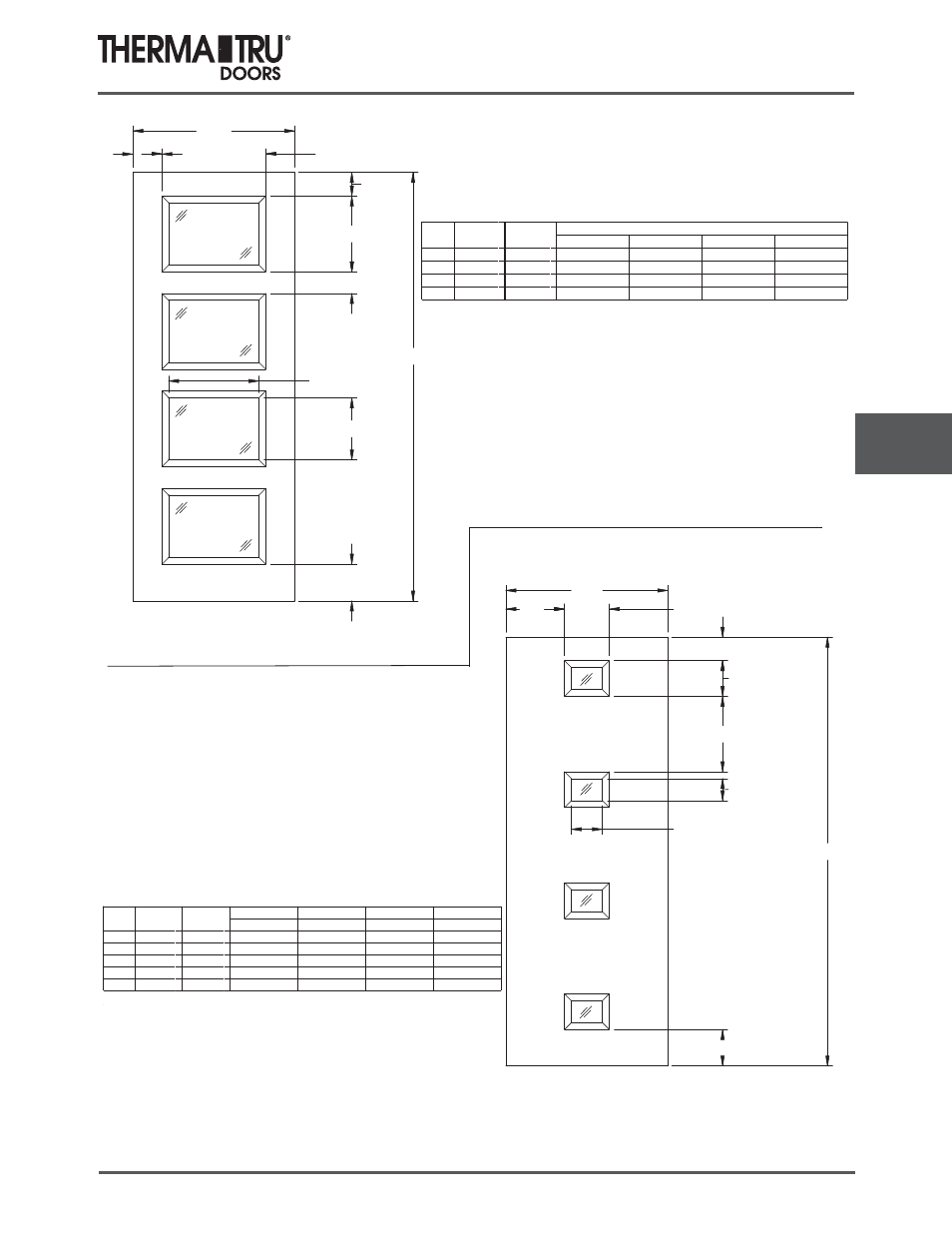 8/0 pulse doors | Therma-Tru COMP 7 Pulse Door Sidelite Panel Dimensions - U1 Revised User Manual | Page 9 / 20