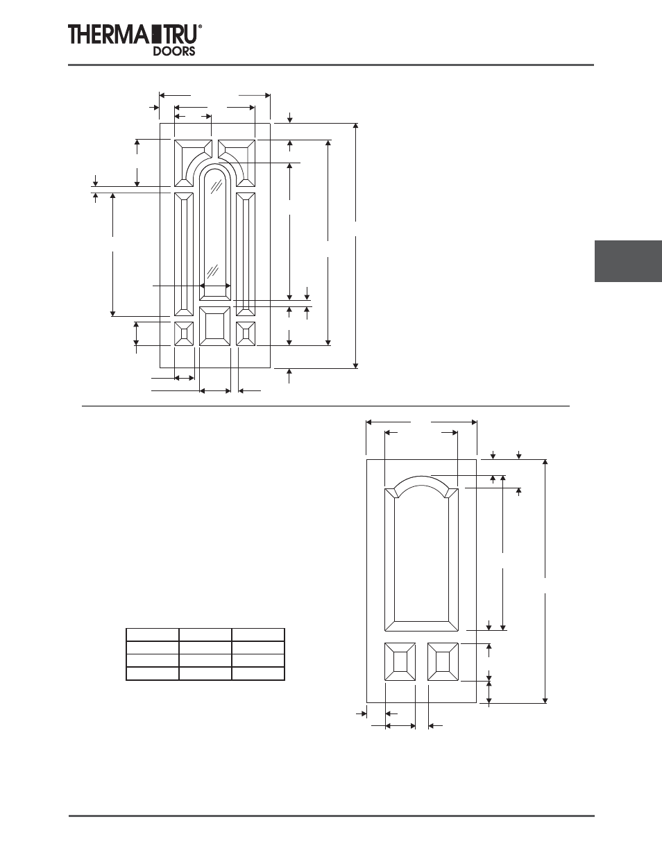 6/8 steel entry doors | Therma-Tru COMP 6 Steel Door Panel Dimensions - U1 Revised User Manual | Page 13 / 25