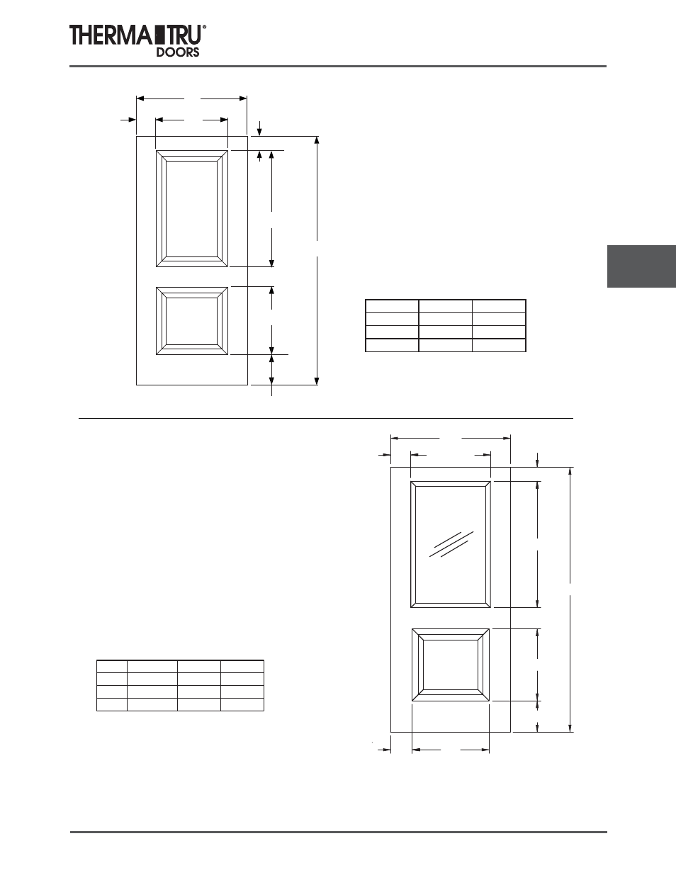 6/8 steel entry doors | Therma-Tru COMP 6 Steel Door Panel Dimensions - U1 Revised User Manual | Page 15 / 25