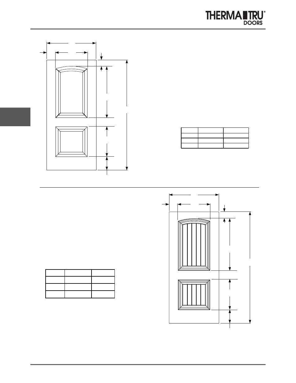 6/8 steel entry doors | Therma-Tru COMP 6 Steel Door Panel Dimensions - U1 Revised User Manual | Page 16 / 25