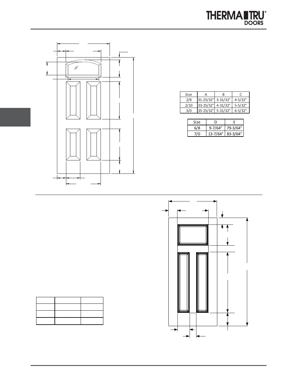 6/8 steel entry doors | Therma-Tru COMP 6 Steel Door Panel Dimensions - U1 Revised User Manual | Page 18 / 25