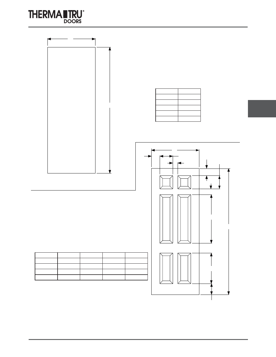 8/0 steel entry doors | Therma-Tru COMP 6 Steel Door Panel Dimensions - U1 Revised User Manual | Page 19 / 25
