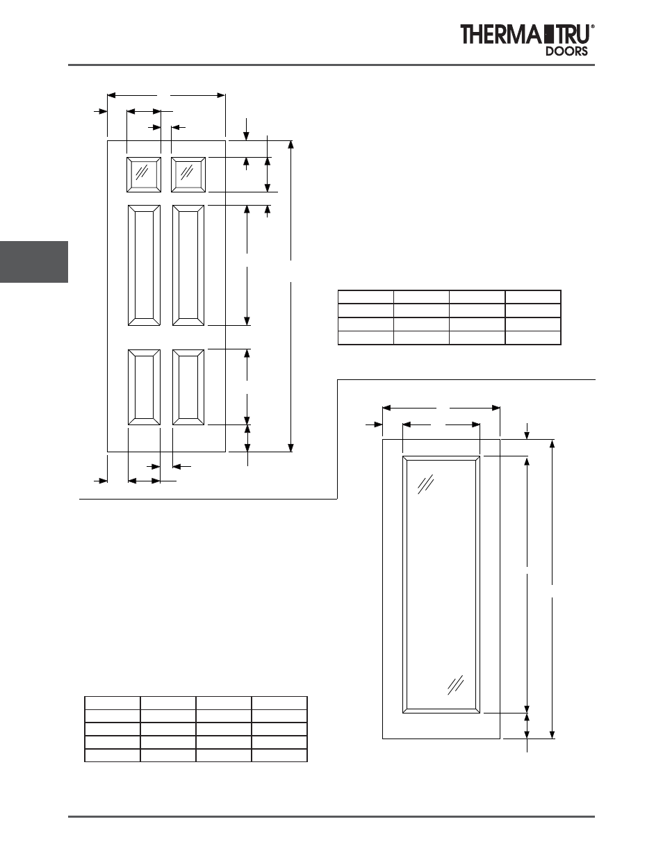 8/0 steel entry doors | Therma-Tru COMP 6 Steel Door Panel Dimensions - U1 Revised User Manual | Page 20 / 25