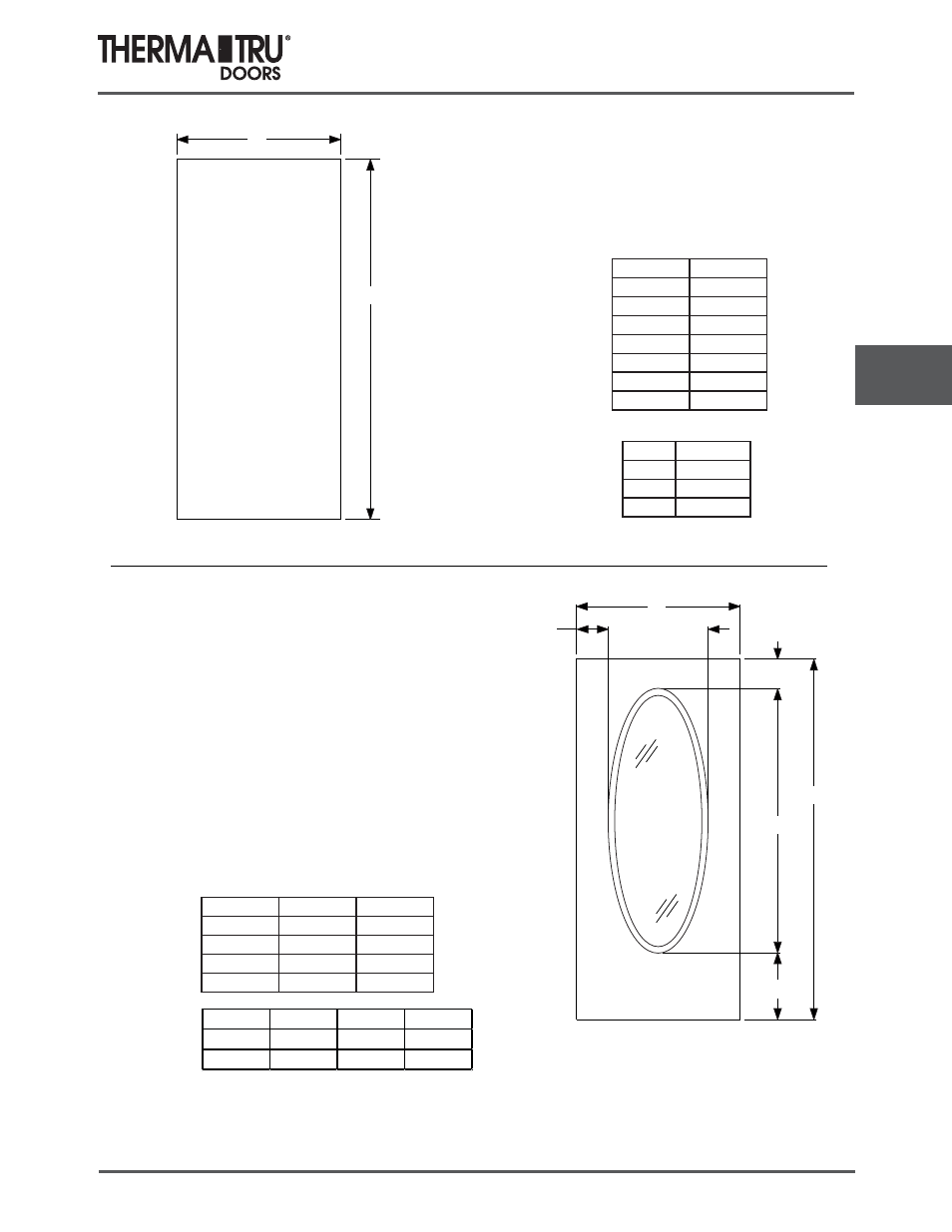 6/8 steel entry doors | Therma-Tru COMP 6 Steel Door Panel Dimensions - U1 Revised User Manual | Page 3 / 25