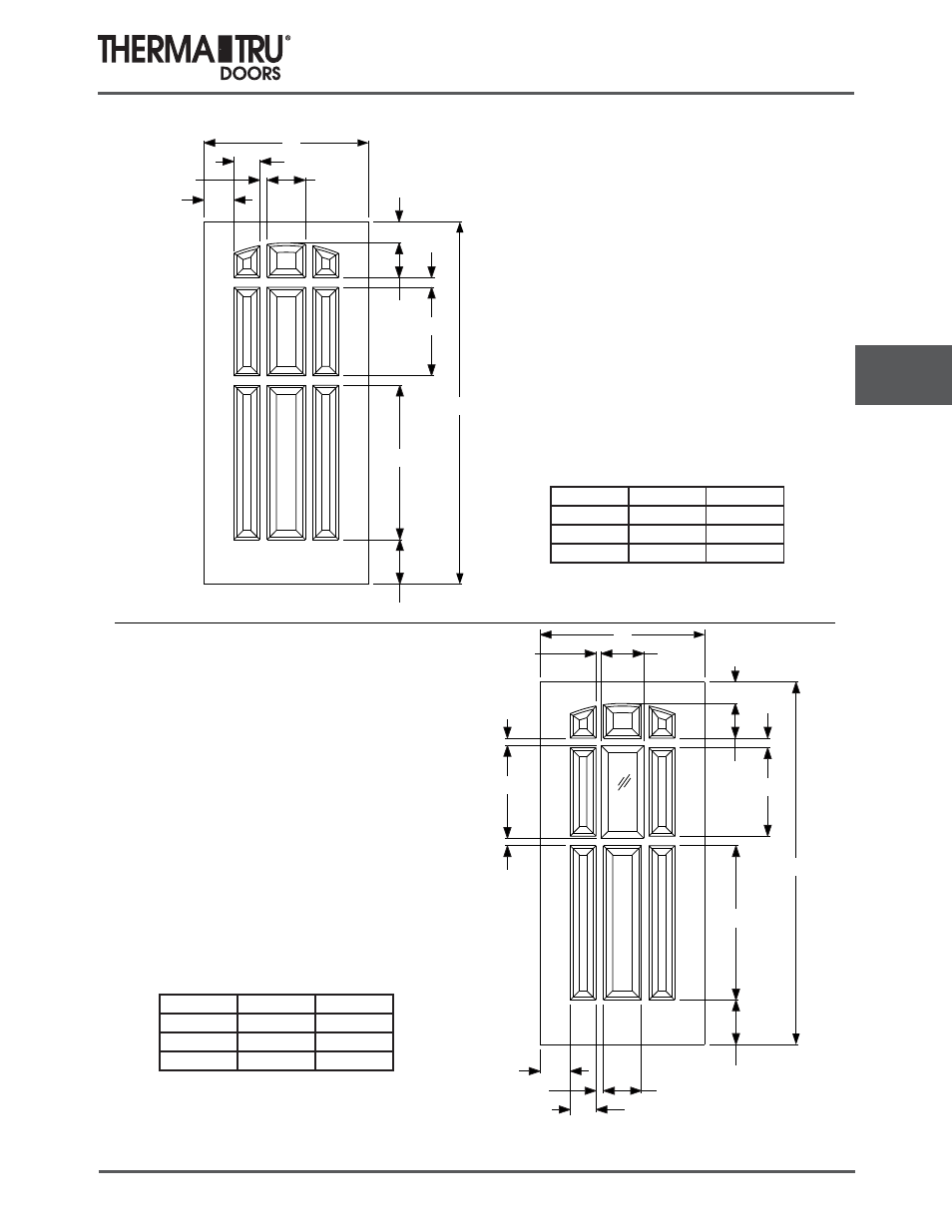 6/8 steel entry doors | Therma-Tru COMP 6 Steel Door Panel Dimensions - U1 Revised User Manual | Page 7 / 25